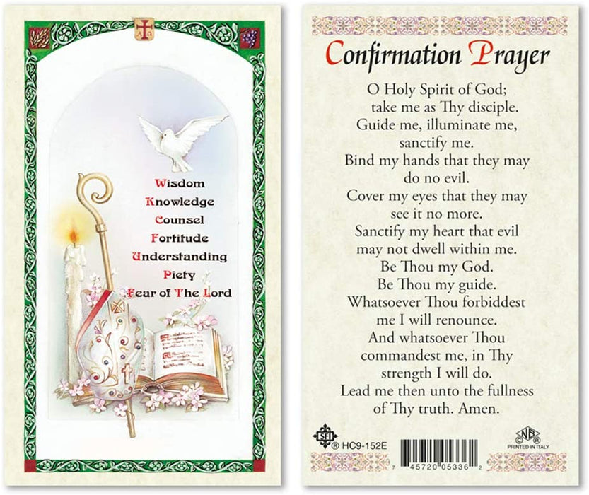 25 Laminated Prayer Cards "Confirmation Prayer"