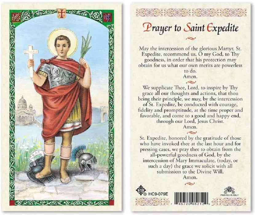 25 Laminated Prayer Cards " Saint Expedite"