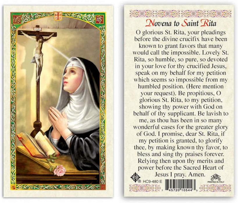 Laminated Prayer Cards "Novena to Saint Rita"