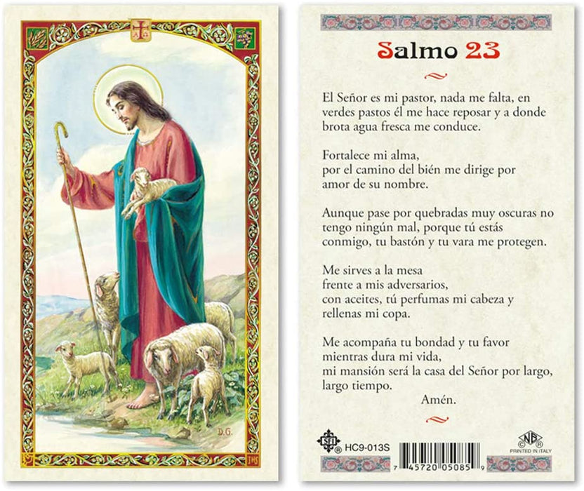 25 Prayer Cards "Oracion al Buen Pastor Salmo 23 " Spanish Version