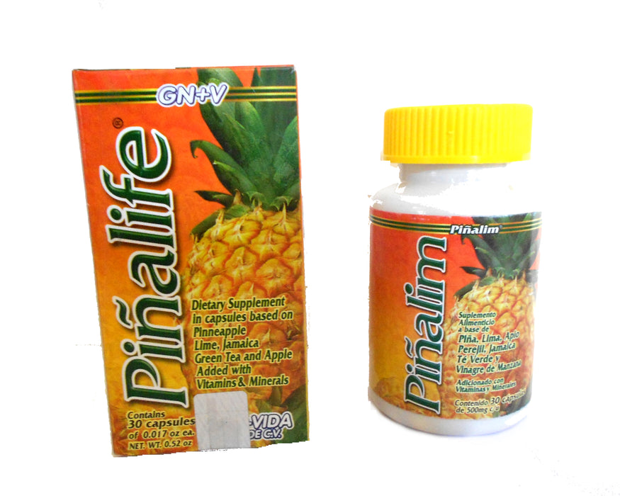 PIÑALIFE / Pineapple, Lime, Jamaica, Green Tea, Apple - Weight Loss Supplement - 30 Day Supply